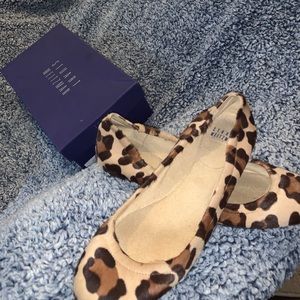 Stuart Weiztman Cognac Leopard Hair Flats